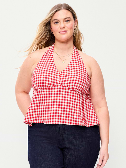 Old Navy Linen-Blend V-Neck Halter Top — photo 8