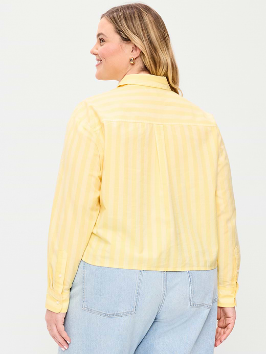 Old Navy Cropped Button-Down Striped Shirt — photo 9