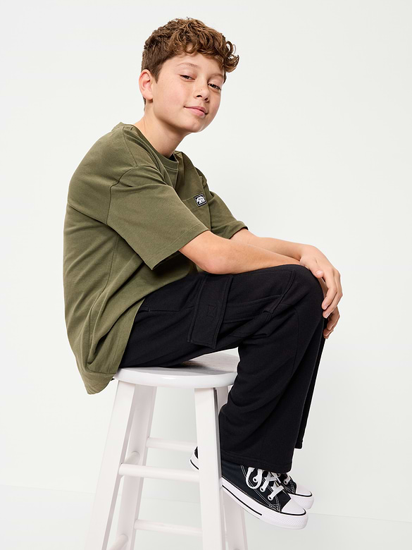 Old Navy Favorite Fleece Baggy Cargo Sweatpants for Boys — photo 4