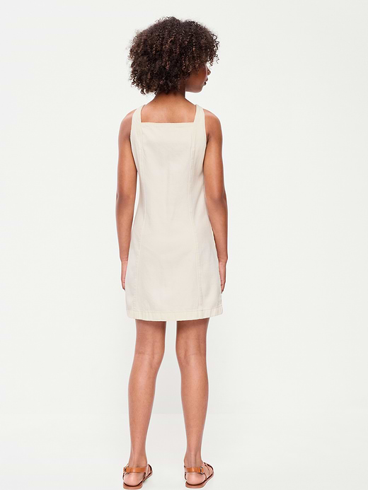 Old Navy Sleeveless Fit and Flare Button-Front Jean Dress for Girls — photo 3