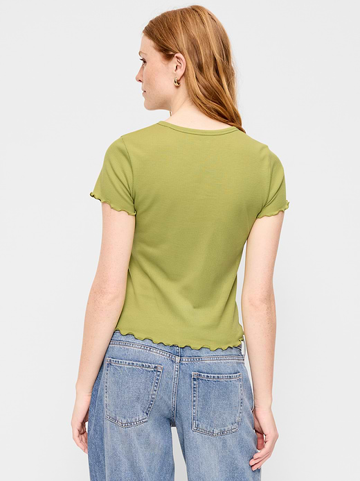 Old Navy Fitted Waffle-Knit Cropped T-Shirt — photo 3