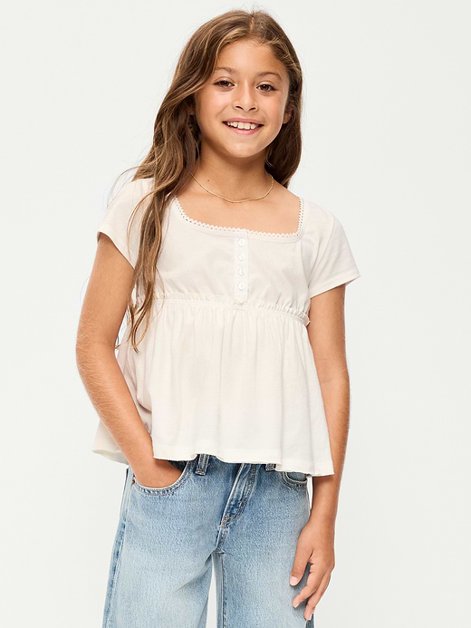 Old Navy Short-Sleeve Henley Top for Girls — photo 1