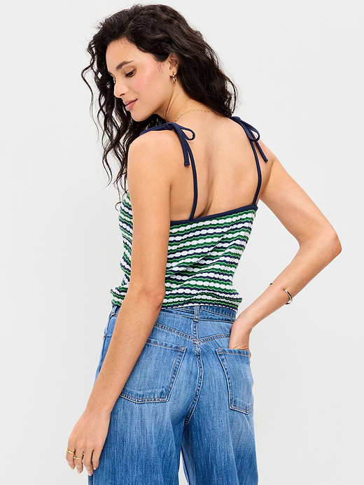 Old Navy Sleeveless Pointelle Tie-Strap Tank Top — photo 3