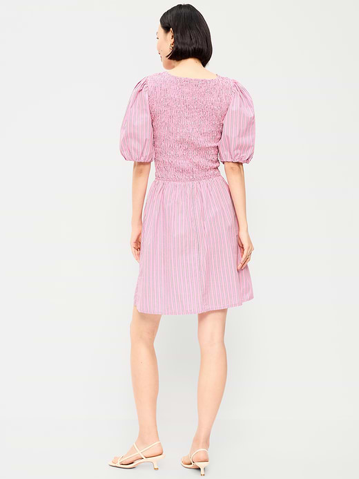 Old Navy Smocked Puff-Sleeve Flare Mini Dress — photo 3