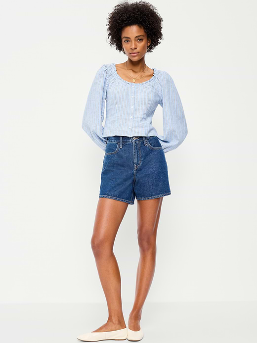 Old Navy High-Waisted Wow Baggy Jean Shorts -- 5-inch inseam — photo 1