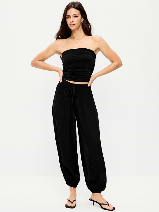 Old Navy High-Waisted Sheer Crinkle Crepe Harem Pants — photo 1