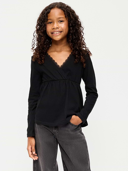 Old Navy Long-Sleeve Faux-Wrap Top for Girls — photo 1