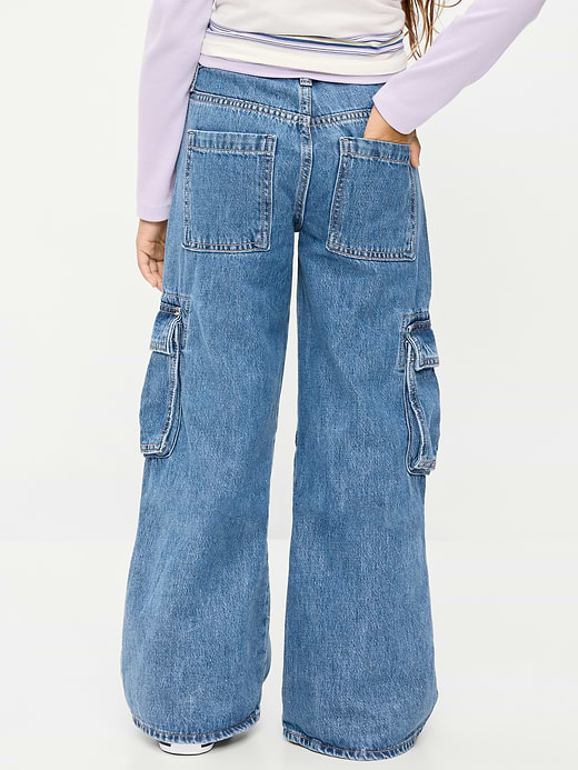 Old Navy High-Waisted Super Baggy Wide-Leg Cargo Jeans for Girls — photo 4