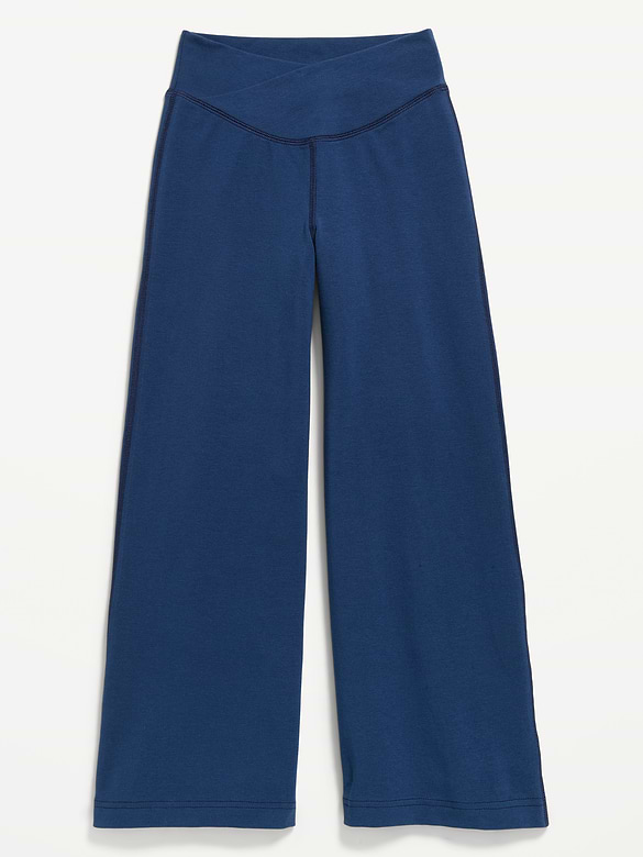 Old Navy High-Waisted PowerChill Crossover Wide-Leg Pants for Girls — photo 5