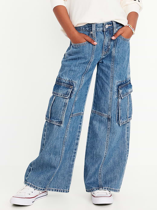 Old Navy High-Waisted Super Baggy Wide-Leg Cargo Jeans for Girls — photo 1