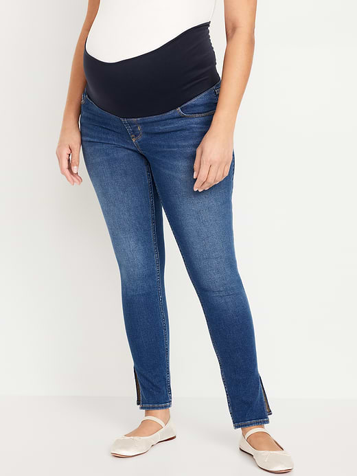 Old Navy Maternity Rollover-Panel 360° Stretch Super-Skinny Jeans — photo 3