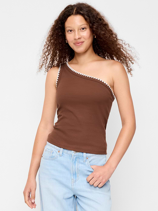 Old Navy Ribbed One-Shoulder Tank Top — photo 1