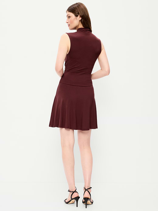 Old Navy Gathered Mock-Neck Drop-Waist Mini Dress — photo 3