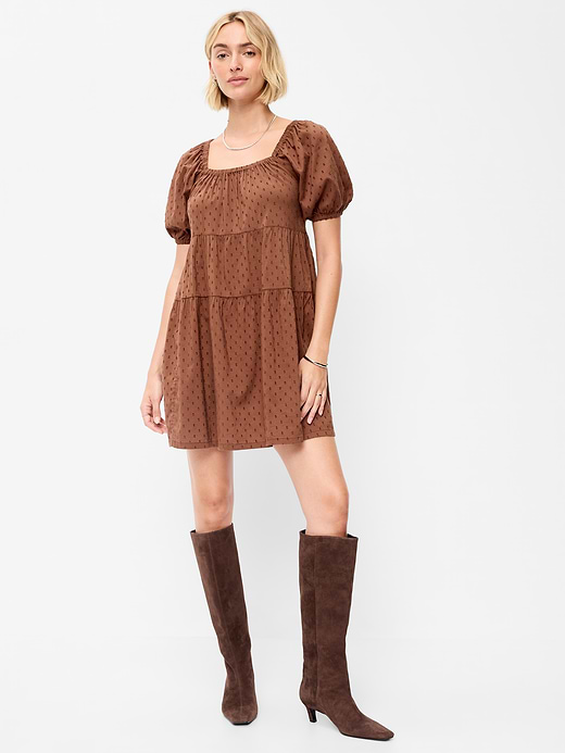 Old Navy Puff-Sleeve Smocked Mini Swing Dress — photo 4