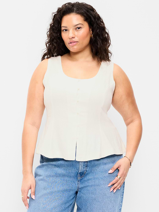 Old Navy Button-Down Linen Blend Top — photo 8