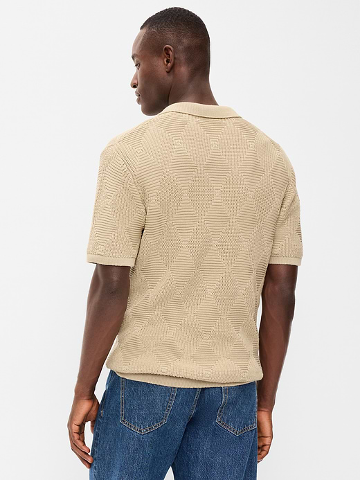 Old Navy Mixed-Stitch Polo Sweater — photo 3