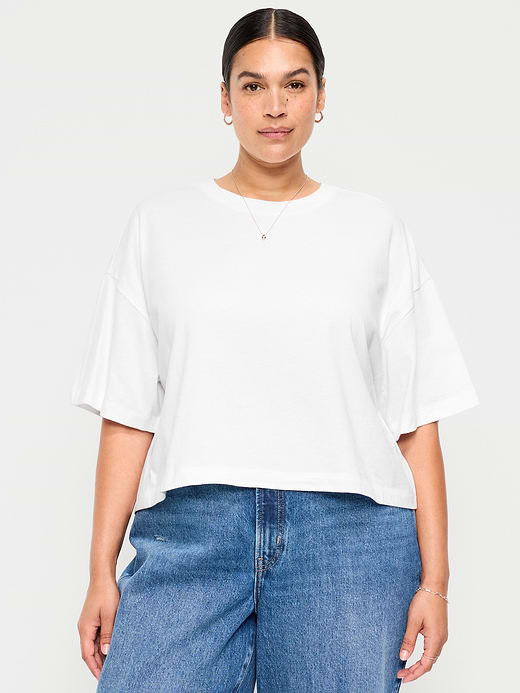 Old Navy Vintage Crew-Neck Oversized Crop T-Shirt — photo 8