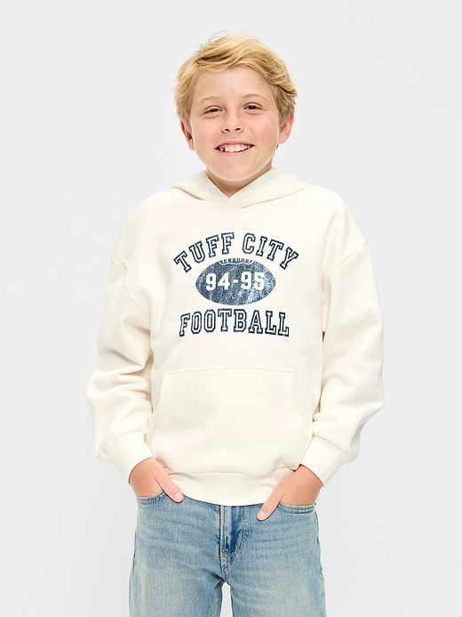 Old Navy Favorite Fleece Oversized Graphic Pullover Hoodie for Boys — photo 1