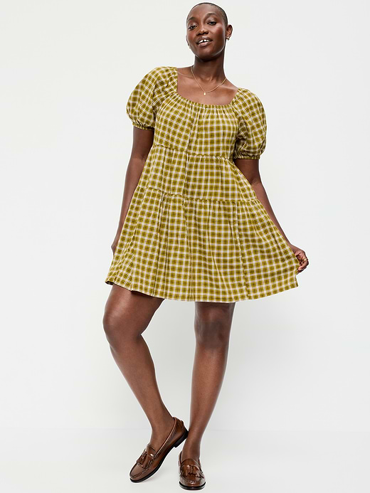 Old Navy Puff-Sleeve Smocked Mini Swing Dress — photo 7