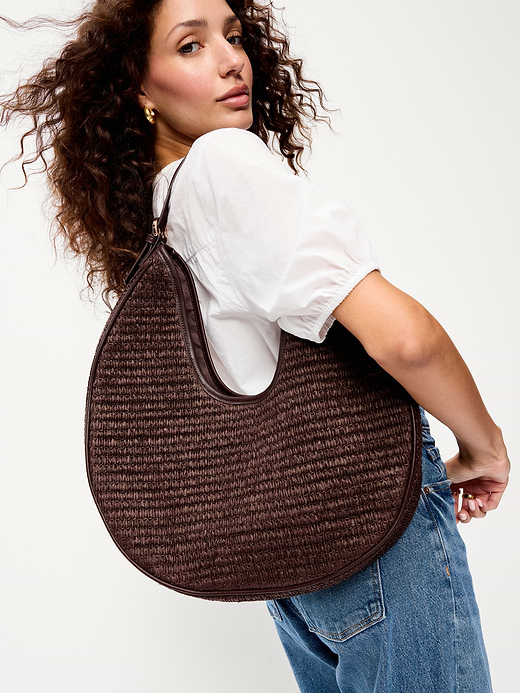 Old Navy Oversized Raffia Hobo Bag — photo 3