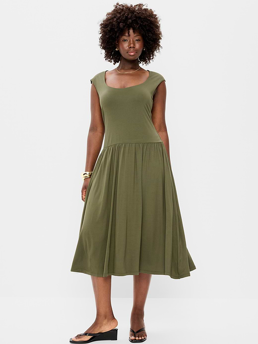 Old Navy Jersey Knit Drop-Waist Midi Dress — photo 7