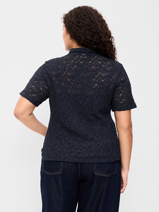 Old Navy Lace Keyhole Polo Top — photo 10