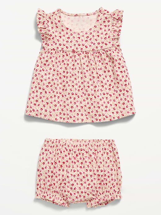 Old Navy Ribbed Flutter-Sleeve Top and Shorts Set for Baby — photo 3