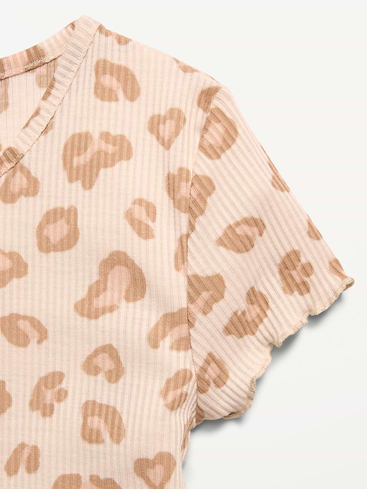 Old Navy Ribbed Lettuce-Edge Pajama Top and Shorts Set for Girls — photo 3