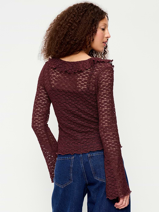 Old Navy Fitted Bell-Sleeve Ruffle Top — photo 3