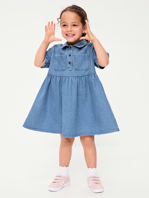 Old Navy Short-Sleeve Denim Shirt Dress for Toddler Girls — photo 1