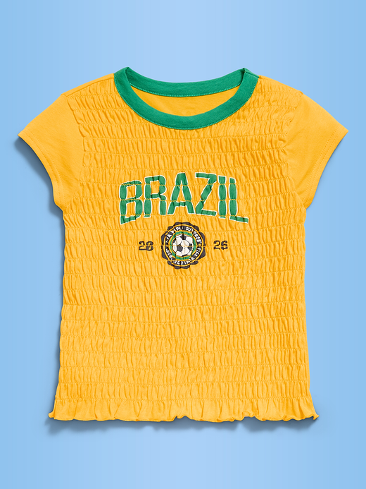 Old Navy FIFA World Cup 26™ Brazil Smocked Graphic T-Shirt for Girls — photo 3