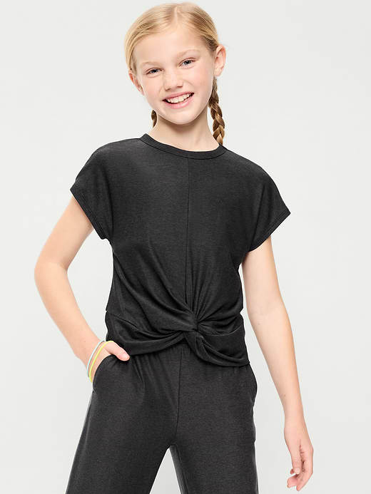 Old Navy CloudMotion Short-Sleeve Front-Knot T-Shirt for Girls — photo 6