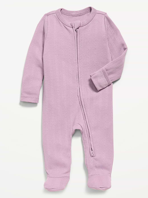 Old Navy Pointelle-Knit 2-Way-Zip Sleep & Play Footed One-Piece for Baby — photo 1