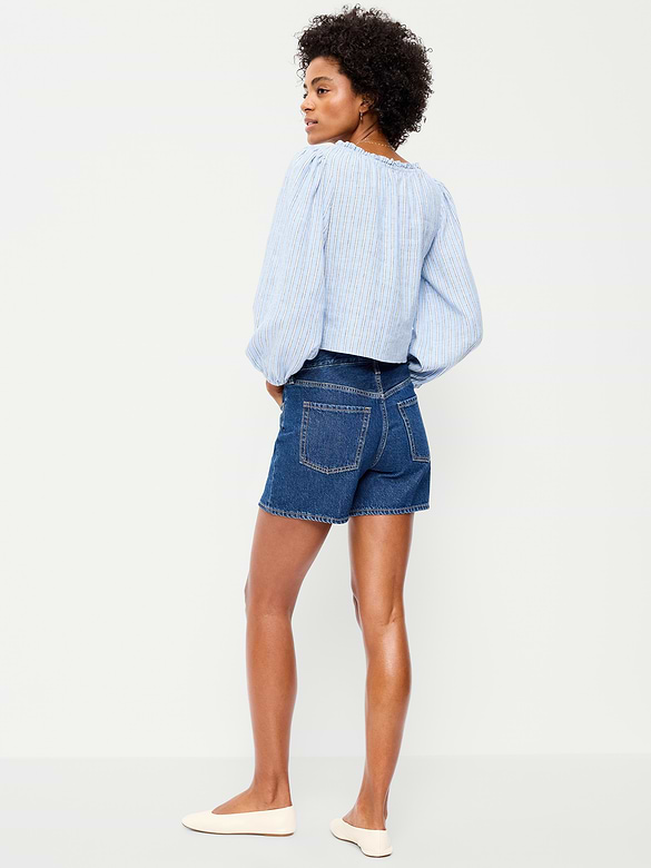 Old Navy High-Waisted Wow Baggy Jean Shorts -- 5-inch inseam — photo 4
