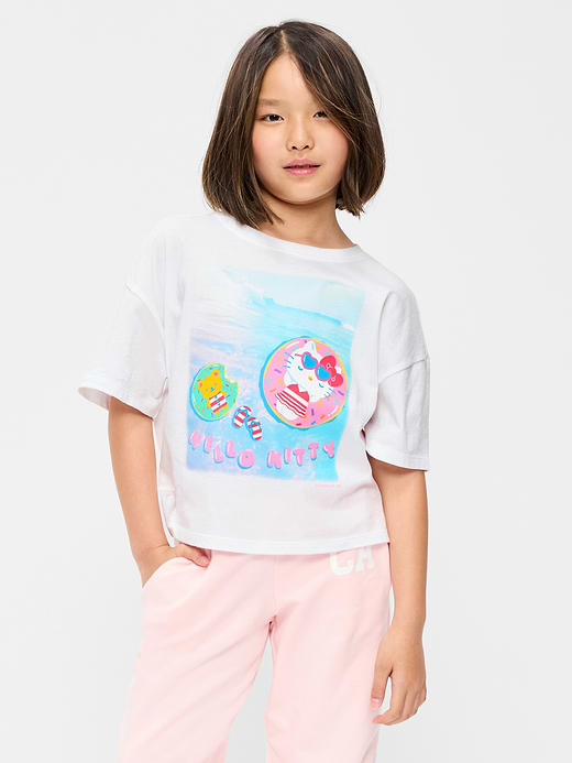 Old Navy Hello Kitty® Oversized Graphic Cropped T-Shirt for Girls — photo 1