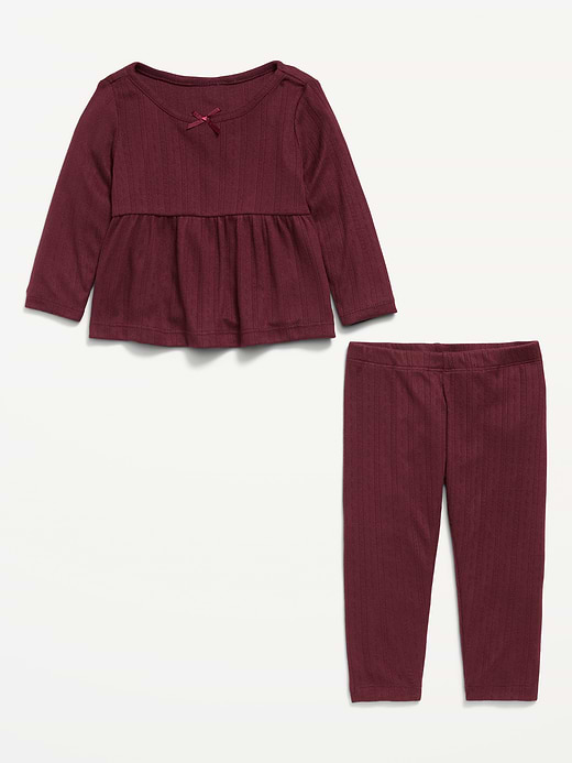 Old Navy Long-Sleeve Pointelle-Knit Top and Pants Set for Baby — photo 4