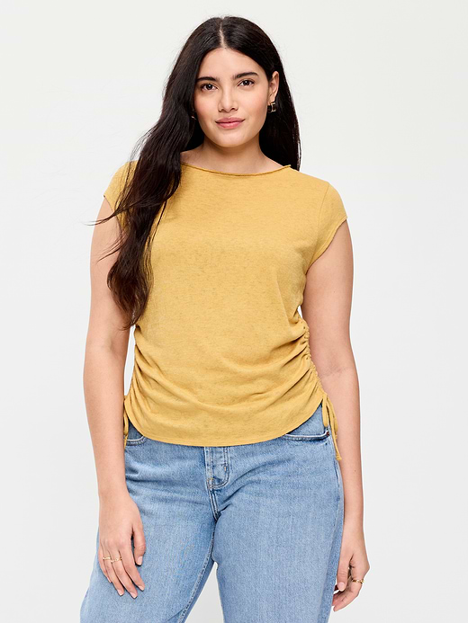 Old Navy Cap-Sleeve Shirred Side Top — photo 7
