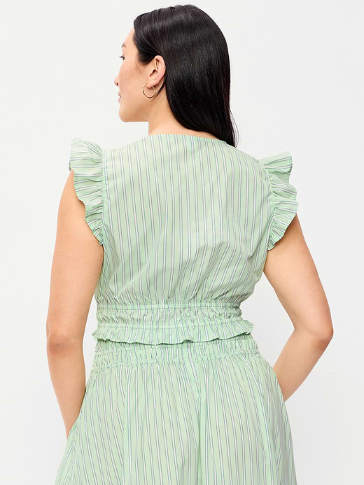 Old Navy Flutter-Sleeve Poplin Top — photo 7