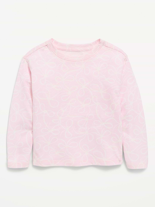 Old Navy Printed Fitted Long-Sleeve Ribbed T-Shirt for Toddler Girls — photo 1