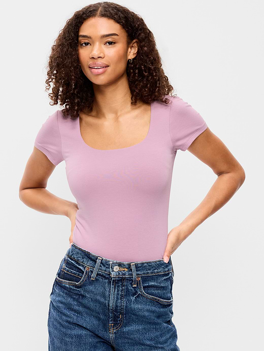 Old Navy Hug Double-Layer Scoop-Neck Top — photo 1