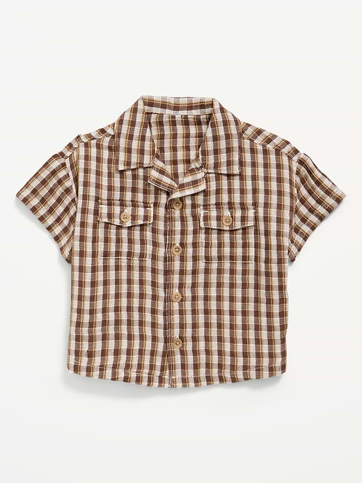Old Navy Short-Sleeve Textured Double-Weave Cotton Shirt for Baby — photo 1