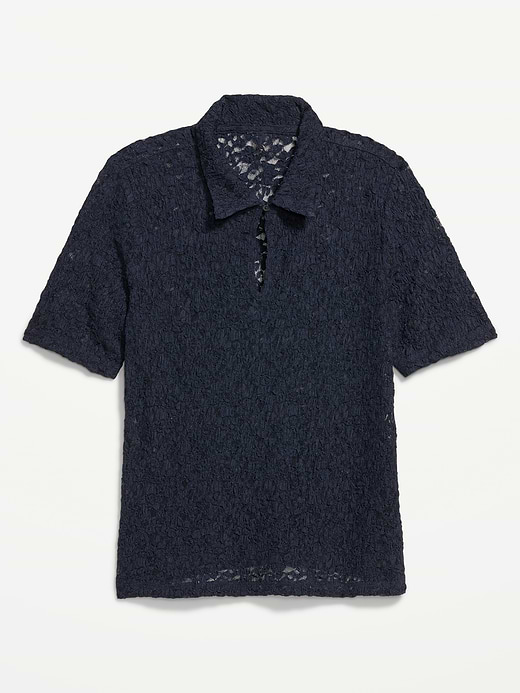 Old Navy Lace Keyhole Polo Top — photo 6
