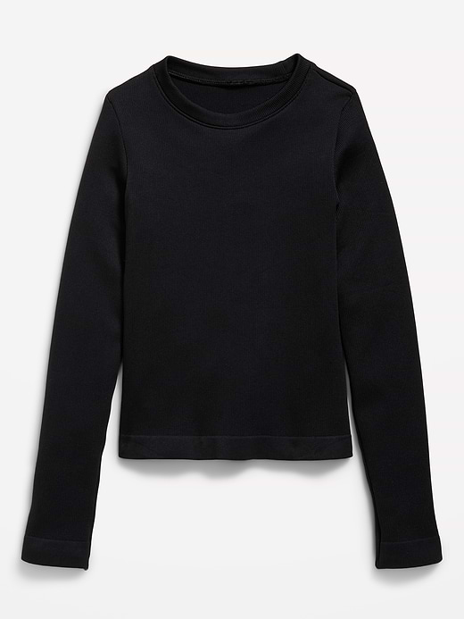 Old Navy Fitted Long-Sleeve Seamless Ribbed Performance Top for Girls — photo 4