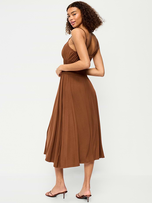 Old Navy Fit & Flare Jersey Smocked-Waist Midi Dress — photo 3