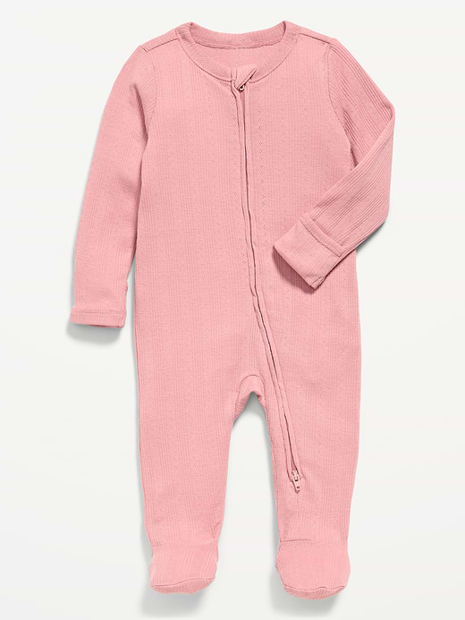 Old Navy Pointelle-Knit 2-Way-Zip Sleep & Play Footed One-Piece for Baby — photo 1