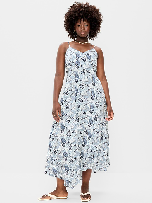 Old Navy Fit & Flare Tie-Back Asymmetrical Midi Dress — photo 7