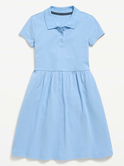 Old Navy School Uniform Fit and Flare Pique Polo Dress for Girls — photo 4