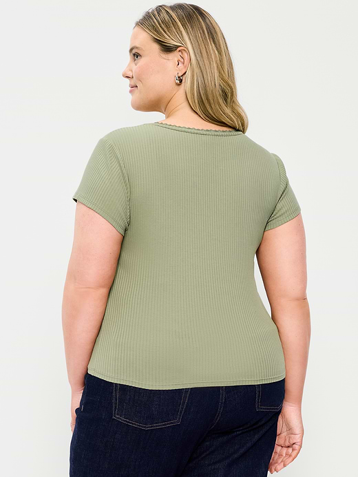 Old Navy Lace-Trim Sweetheart-Neck Ribbed Top — photo 10