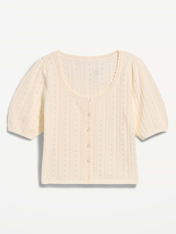 Old Navy Seaside Cotton Short-Sleeve Button-Down Sweater — photo 5