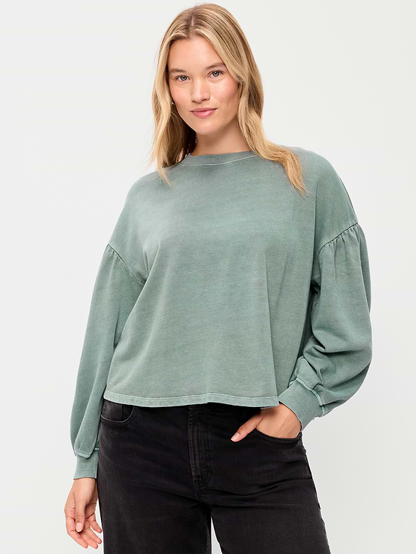 Old Navy SoComfy Oversized Puff-Sleeve Cropped Sweatshirt — photo 5